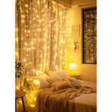 300 Led Fairy Curtain Lights, 9.8Ft X 9.8Ft Warm White Curtain String Lights, Usb Plug In 8 Lighting Modes Christmas Dec