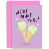 Old English Co. Cute Anniversary Card For Him Her - 'We'Re Mint To Be' Icecream Pun Valentine'S Day Card For Husband, Wife, Girlfriend, Boyfriend - Fun Friendship Gift For Bff | Blank Inside Envelope