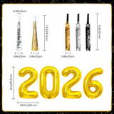 2026 New Year Party Supplies for 24 Guests with Hats, Tiaras, Glasses, and Accessories