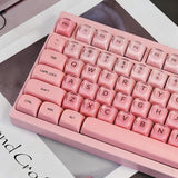132 Keys Pbt Jelly Keycaps Moa Profile Sakura Pink Foundation Keycaps Comaptible With Wooting Keyboard 61/64/87/104/108 Cherry Mx Switches Mechanical Keyboards