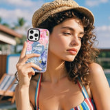 For Iphone 15 Case, Coastal Vintage Collage Pattern, Military-Grade Drop Protection, Vintage Seaside Soft Slim Tpu Protective Cover With Camera Protection For Girls
