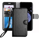 Galaxy S9 Premium PU Leather Wallet Flip Protective Case Cover with Card Slots and Kickstand for Samsung Galaxy S9 (Black)