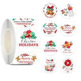 Christmas Stickers 500 Pcs Merry Christmas Stickers Envelope Seals Labels Stickers 8 Christmas Designs Envelope Seal Sticker Card Gift Envelope Box Christmas Party Decorations Supplies