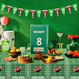 Football Tablecloths, 4 Pack Football Table Cover, Rectangular Game Day Table Cover Football Field For Footbal Decorations, Tailgate Football Party, Football Party (Football-2-Zb)