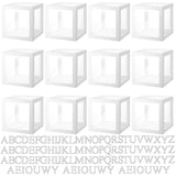 12 Pcs Transparent Balloon Boxes Clear Balloon Boxes With 99 Letters For Baby Shower Gender Reveal Grad Birthday Party Bridal Wedding Anniversary Backdrop Decoration (White)