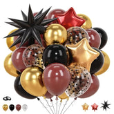 58Pcs Black Burgundy And Gold Balloons 12 Inch Maroon Gold Red Black Confetti Balloons Magic Themed Decorations For Boys Girls Graduations Baby Shower Birthday Party Decor Backdrop Supplies