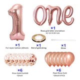 Rose Gold One Letter Balloon And 1 Balloon For First Birthday, Rose Gold Letter One Balloon 1 Large Balloons And Confetti Balloon, Great For 1St Birthday Balloons Decoration