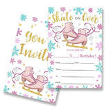 Ice Skating Birthday Party Invitations Supplies Fill-In Set Of 20With Envelopes Skating Birthday Bash Invites Cards, Double Sided