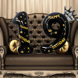 40-Inch Black Foil Number 19 Balloon for Birthday Anniversary Party Decor