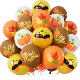 Fall Thanksgiving Balloons 12Inch Brown Gold Orange Latex Little Pumpkin Balloons for Party Decor