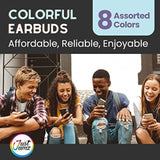 JustJamz Bits 10 Pack Ear Buds Bulk – Earbuds for Kids and School – Multipack with 3.5mm Jack – Cheap Headphones for Classroom, Events, Business and Travel