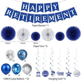 Blue Retirement Party Decorations for Women, Blue Happy Retired