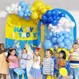 137PCS Blue & Yellow Balloon Arch Kit for Cartoon Theme Party Decorations