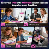 Clear Keyboard Case For Ipad Pro 13 Inch (M4/M5 2024/2025) 360° Swivel Multi-Touch Trackpad, Wireless Bluetooth 3-Brightness & 7-Color Backlit, With Pencil Holder, Keyboard Shortcuts Pink
