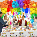 Paint Birthday Banner Boy And Girl Graffiti Art Party Decorations Painting Theme Happy Birthday Photo Backdrop 70.8 X 43.3 Inch Background For Kids