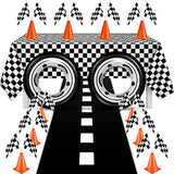 24 Pieces Race Car Party Supplies Include Traffic Cones Checkered Flag