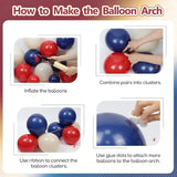 143pcs Red White and Blue Balloon Arch Kit White Navy Blue Red Balloons
