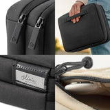 Folio Max Double Layer Tech Gear Pouch For Personal, Family, Work Travel Cable Organizer For Electronic Essentials, Chargers & Tech Accessories, With Label Identification In Black