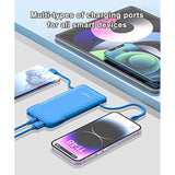 10000Mah Power Bank Portable Charger With Built-In Cables, Portable Phone Charger Battery Backup Compatible With Iphone 16 15 14 13 12 And Android Phones