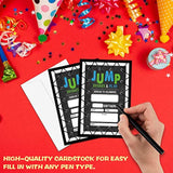 Jump Birthday Party Invitation, Bounce House Themed Fill-In Invites, 20 Invitations With Envelopes For Adults Men & Women (4" X 6"), Trampoline Party Favors Decorations And Supplies -44