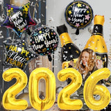 10pcs 2026 Happy New Year Foil Balloons Party Decorations