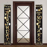 2 Pieces 50Th Birthday Party Decorations Cheers To 50 Years Banner 50T
