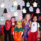 20pcs Halloween Hanging Swirls, Colorful Ghost Foil Ceiling Decorations for Party
