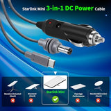 Power Cable for Starlink Mini 10FT/3M, 3-in-1 Car Charger/USB-C/DC to DC Power Cord, Waterproof Extension Accessories Adapter for RV/Truck/Outdoor