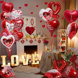 Valentine’S Day Balloons, 20Pcs Heart Shaped I Love You Balloons, Red Heart Balloons For Valentines Day Proposal Wedding Anniversary Dating Birthday Party Supplies