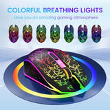 Bluetooth Wireless Gaming Mouse, 2.4G Cordless Rgb Rechargeable Pc Game Mouse, Black