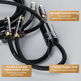 Rca Cable 4 Ft (Real Hi-Fi Sound-Silver Plated Copper- Spring Sr-Shielded) 2 R