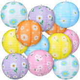 12 Pcs Spring Daisy Party Decorations Daisy Pastel Paper Hanging Lanterns 8 Inch Flower Round Lanterns For Spring Summer Party Office Classroom Decorations Indoor Outdoor