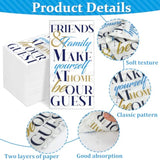 100 Pack Friends & Family Guest Towels Disposable 2-Ply Hand Towels Dinners Hand Napkins Soft Paper Napkins Absorbent Party Towels For Home Kitchen Bathroom Wedding Shower Parties Supplies 8" X 4"