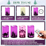 4 Pcs Advent Candles With Timer Battery Operated Led Flameless Christmas Pillar Candles For Church Home Wreath Holiday Decor