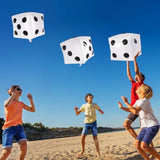 6 Pc Large 24" White Dice Balloons: Cube Foil Mylar for Game/Birthday Parties