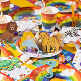 24 Pcs Party Favors For Kids - Rainbow Party Favors - Safari & Under The Sea Diy Wooden Painting Kit With Word Search Cards - Classroom Birthday Gifts, Goodie Bags & School Rewards Crafts