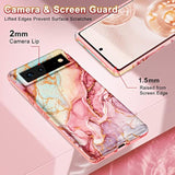 Google Pixel 6 Bling Marble Pattern Hard PC Slim Fit Shockproof Case