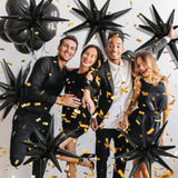 6 Pcs 22in Black Star Foil Balloons Party Decorations