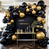 Black Balloon Garland Kit - 110pcs Mixed Sizes for Party, Birthday, Graduation & More