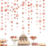 Rose Gold 25th Birthday Garland – Twinkle Stars & Number 25 Bunting for Girls