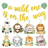 Jungle Baby Shower Decorations, A Wild One Is On The Way Banner, Safari Baby Shower Decorations, Safari Decorations For Boy And Girl, Jungle Theme Decor