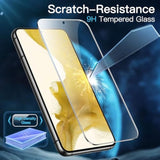 JETech Screen Protector for Samsung Galaxy S22 5G 6.1-Inch, Tempered Glass Film with Easy Installation Tool, Fingerprint ID Compatible, HD Clear, 3-Pack
