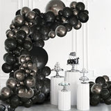 125pcs Black and Dark Grey Balloon Arch Kit for Birthday, Wedding, and Events