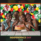 111 PCS Black Red Green and Yellow Balloon Garland Arch Kit for BHM Decorations Juneteenth Decorations African American Holiday Celebration Graduation Mexican Party Supplies