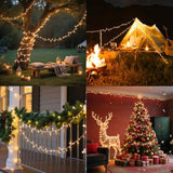 Christmas Lights,100 Count Warm White Lights With White Wire,21Ft Ul Certified Tree String Lights For Indoor Outdoor Chr