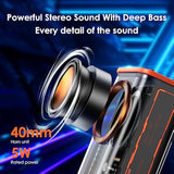 Transparent Wireless Bluetooth Speaker Portable Mini Speaker With Led Colorful Lights Stereo Sound Tws Small Speakers For Office, Party Camping, Shower, Home, Travel