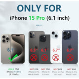 For Iphone 15 Pro Case: Military Grade Drop & Shock Protection Cell Phone Cover With Kickstand & Slide | Rugged Protective Bumper Textured (Blue)