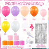 Pink Orange Groovy Balloon Arch Fringe Backdrop, Daisy Balloon Garland Arch Kit, Groovy Streamers For Flower Groovy Birthday Baby Shower Wedding Bachelorette Groovy Party Decorations