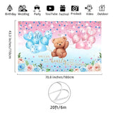 We Can Bearly Wait To See Banner He Or She Gender Reveal Party Supplies Pink And Blue Baby Reveal Party Decorations Bear Theme Backdrop Photo Booth Background 70.8 X 43.3 Inch