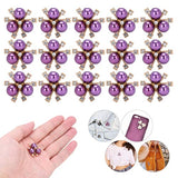20Pcs Rhinestone Pearl Embellishments Pearl Flower Buttons Brooch Colo